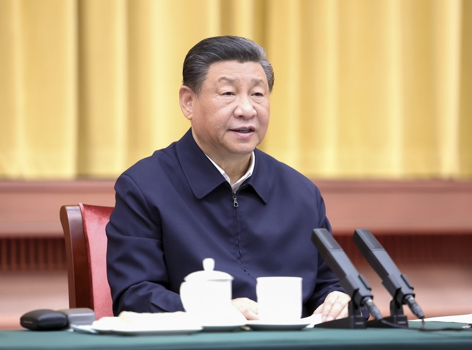2024年3月20日下午，中共中央總書記、國家主席、中央軍委主席習(xí)近平在湖南省長沙市主持召開新時(shí)代推動(dòng)中部地區(qū)崛起座談會(huì)并發(fā)表重要講話。新華社記者 鞠鵬 攝 